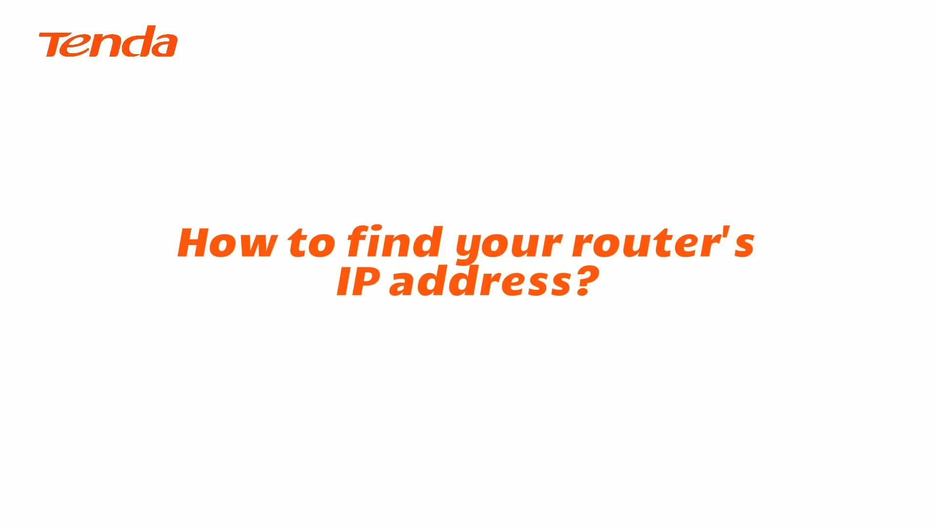 How to find your router's IP address